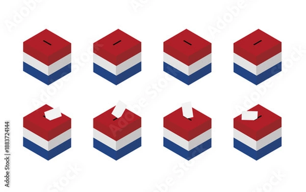 Obraz Netherlands Election Ballot Box Vector Isometric