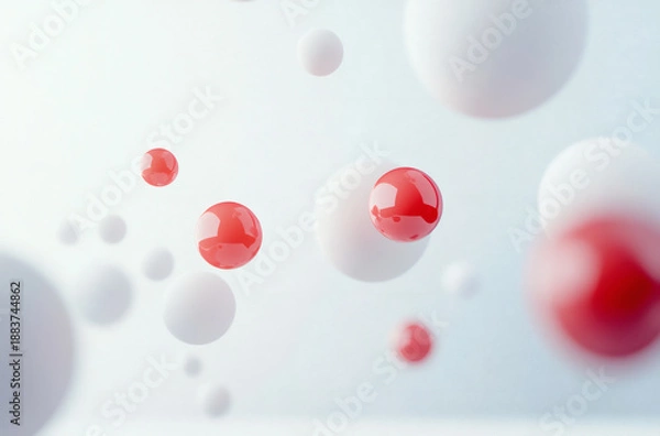 Obraz Floating sphere on a simple white background 