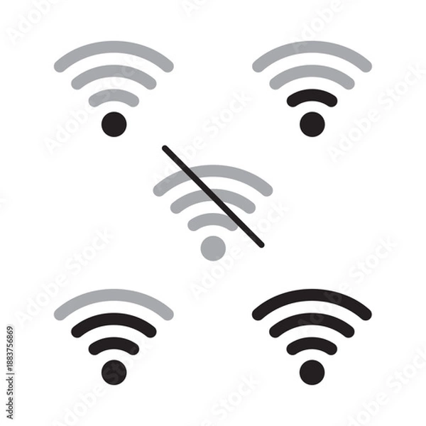 Obraz wifi signal sheet flat icon vector