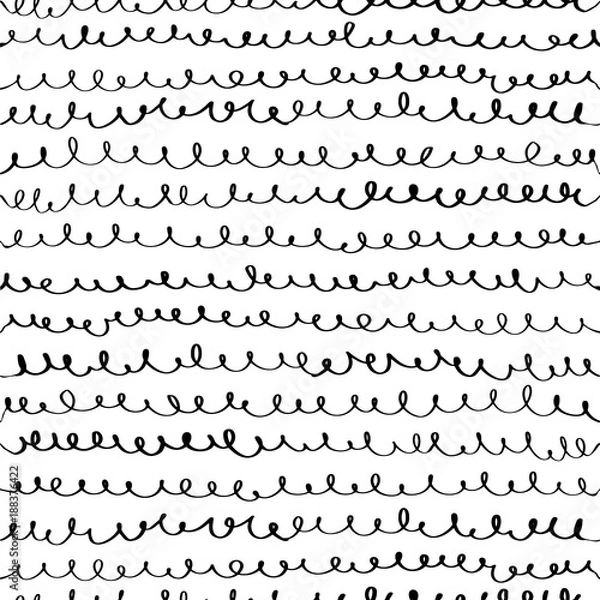 Fototapeta Seamless pattern. Hand drawn pothooks and hangers