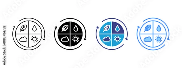 Obraz Natural Resources icon set multiple style collection