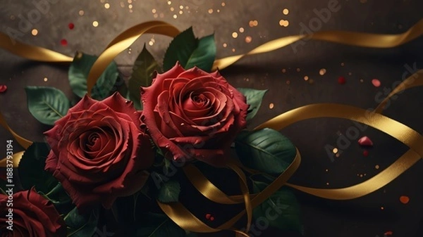 Obraz wedding rings and rose