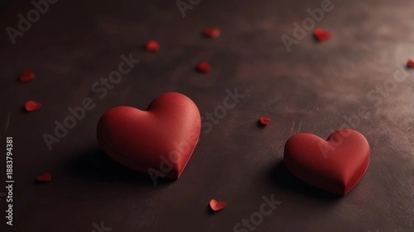 Obraz red heart on a black background