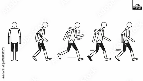 Obraz Human Figure Motion Sequence Animation Frames.