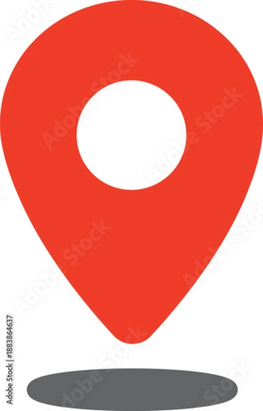Obraz 赤いピン　カラーの位置情報マーク　ベクターイラスト素材