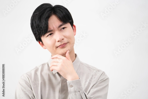 Obraz 長袖シャツを着ている若い男性　ライフスタイルイメージ