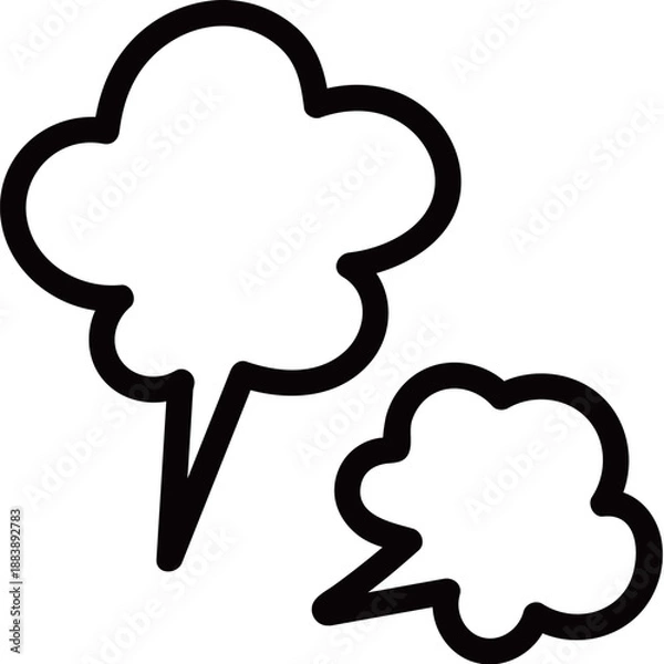 Obraz ぷんすかエフェクト　怒る吹き出し　マーク　ベクターイラスト素材