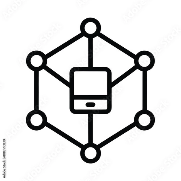 Fototapeta Network Device Mapping Vector Illustration