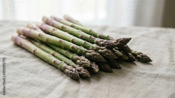 Obraz Fresh asparagus on a table