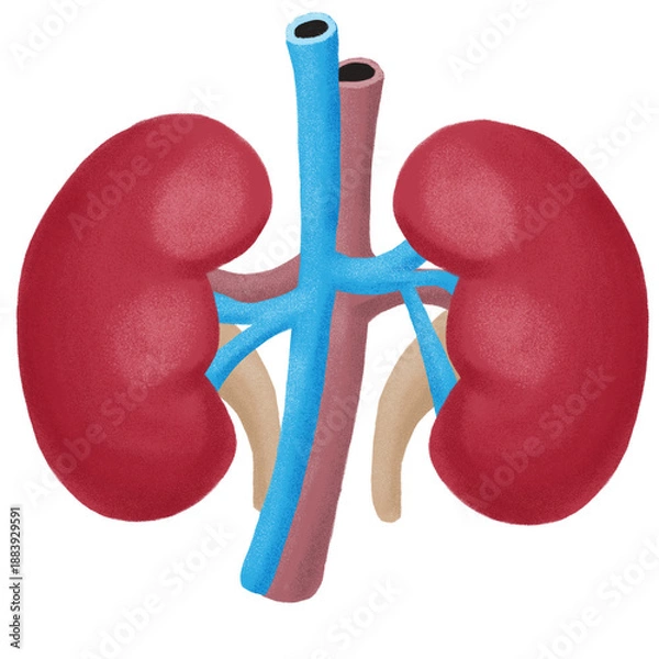Obraz human kidneys anatomy model