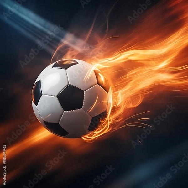 Obraz burning soccer ball