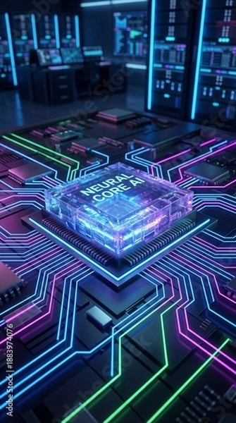 Obraz electronic circuit innovation featuring microchip, complexity, technology, circuit, electronic, component, innovation