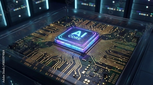 Fototapeta electronic circuit innovation featuring technology, innovation, microchip, circuit, complexity, electronic, component