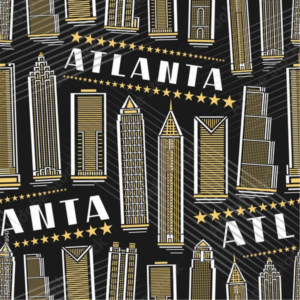 Fototapeta Vector Atlanta Seamless Pattern