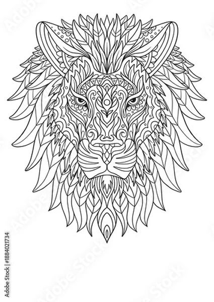 Obraz lion head tattoo