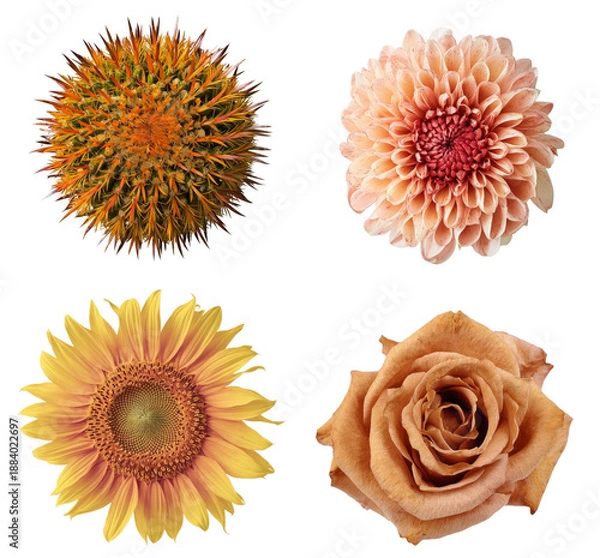 Fototapeta Four Botanical Elements Collage