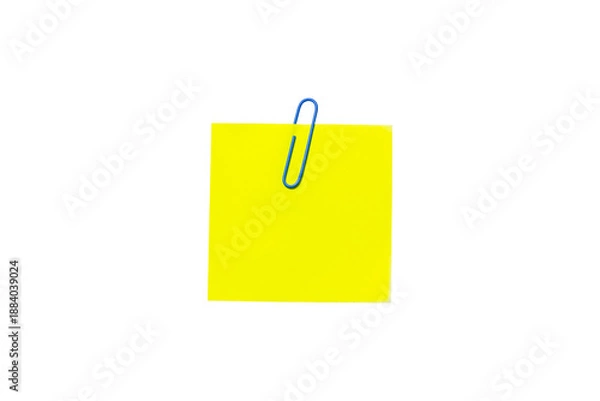 Obraz A yellow notebook is isolated from a white background.