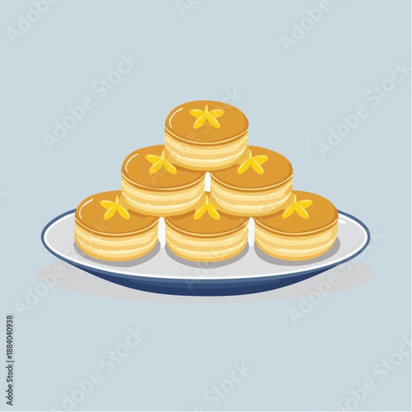 Obraz sweet pineapple tart stack vector