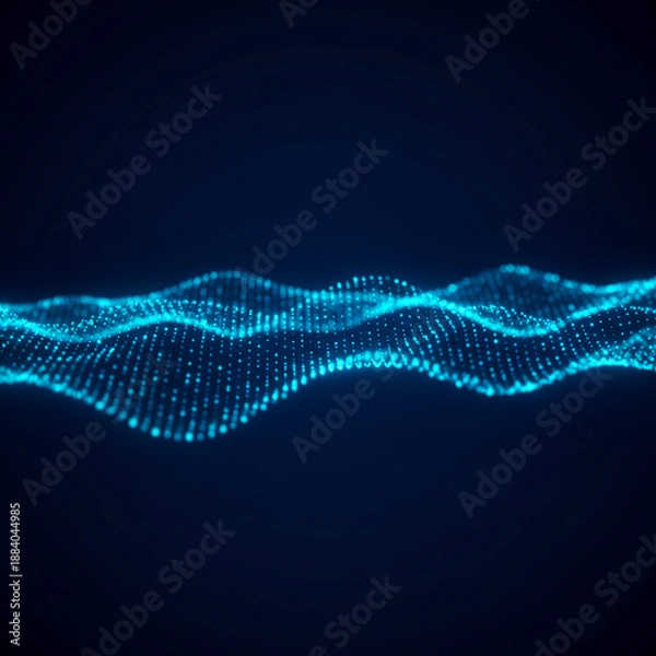 Obraz Abstract Blue Digital Wave Technology Background