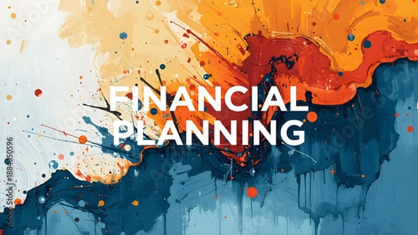Obraz Financial Planning Image with Paint Splatters