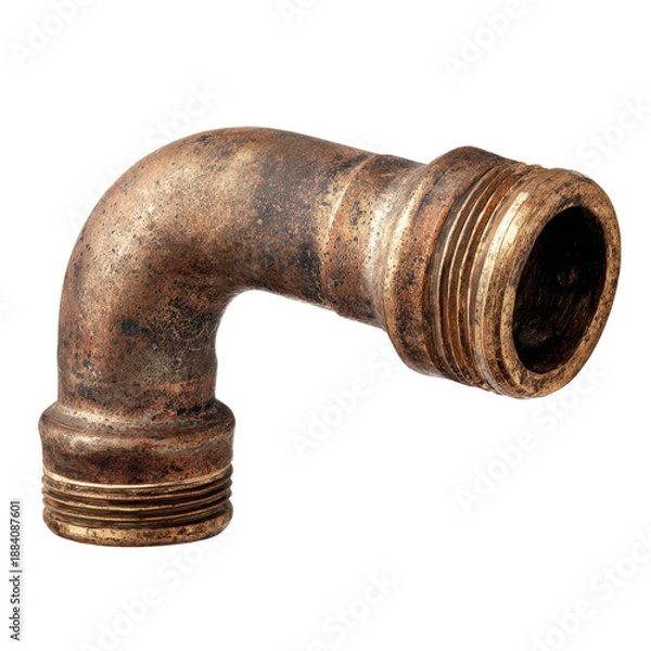 Fototapeta copper pipe bend tiny isolated on transparent background 