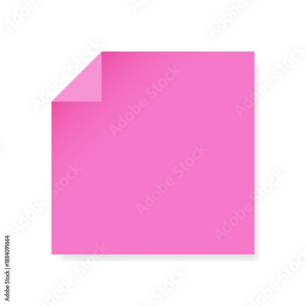 Obraz Pink Sticky Note with Folded Corner