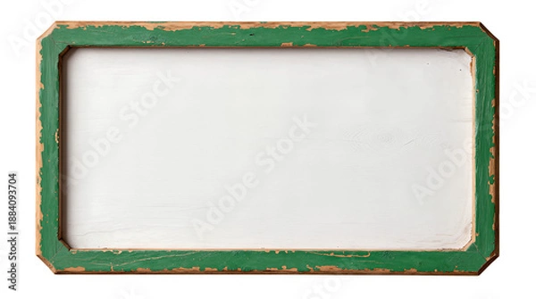 Obraz Weathered Green Rectangular Wooden Frame