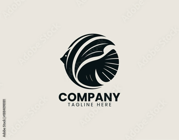 Obraz Discus Fish Black Vector Logo Illustration