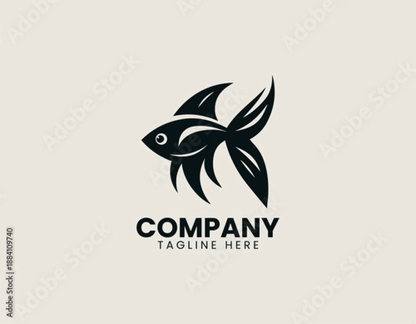 Obraz Tetra Fish Black Vector Logo Illustration