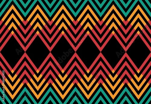 Obraz Vector Multi-Colored Zig Zag Pattern Wallpaper