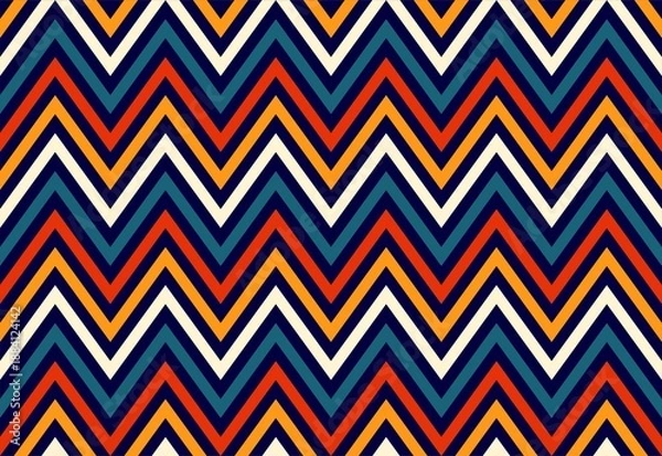 Obraz Vector Multi-Colored Zig Zag Pattern Wallpaper