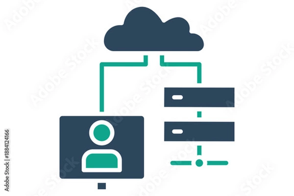 Fototapeta System administrator icon. Solid icon style. Icon related to IT support. Technology elements vector illustration