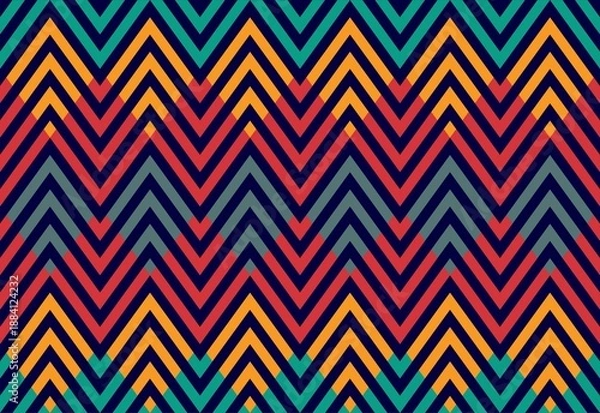 Obraz Vector Multi-Colored Zig Zag Pattern Wallpaper