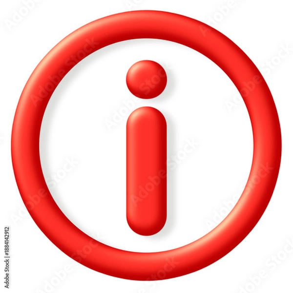 Obraz red button with letter i