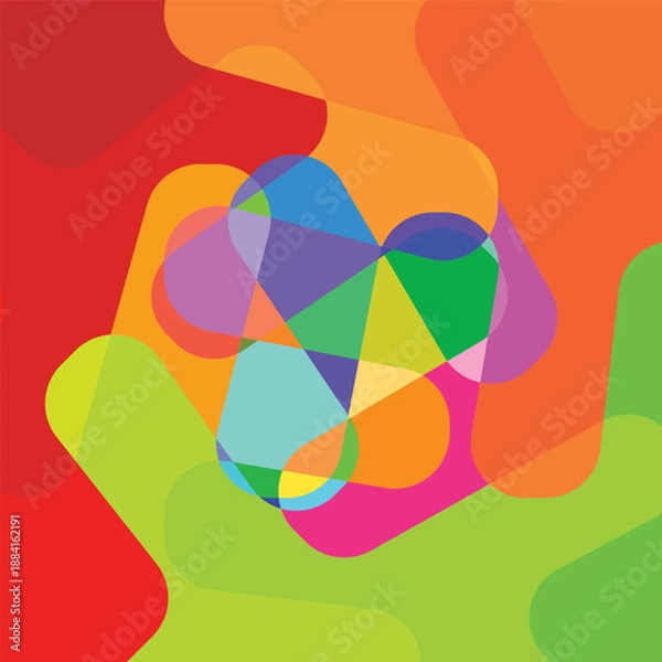 Obraz Abstract Overlapping Composition with Dynamic Colors.eps