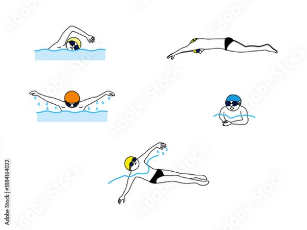 Obraz 水泳男性イラスト