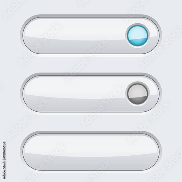 Obraz White oval buttons. Normal and Active