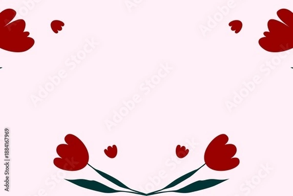 Obraz Valentine background frame with flowers