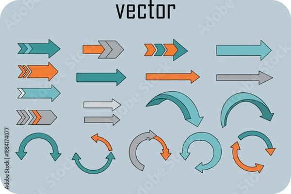 Obraz Vector arrow icons for direction and navigation