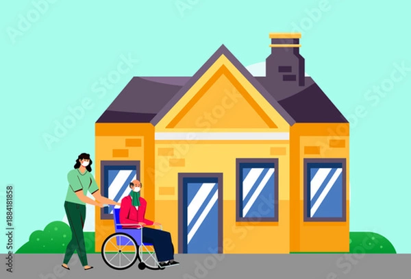 Obraz Nursing Home Concept Illustration Vector Style