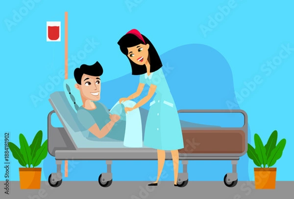 Obraz Patients Care Concept Illustration Vector Style