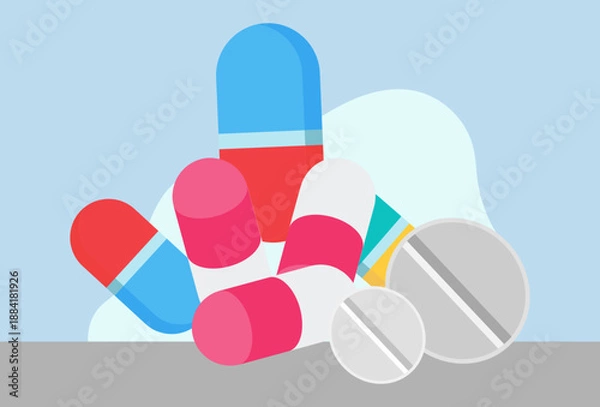 Obraz Pill Concept Illustration Vector Style