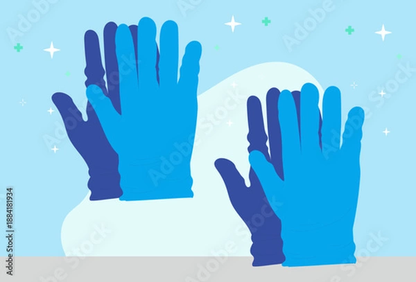 Obraz Protective Gloves Concept Illustration Vector Style