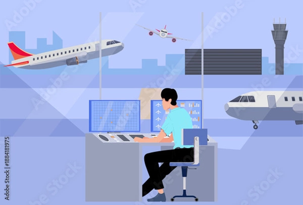 Obraz Aviation Unit Concept Illustration Vector Style