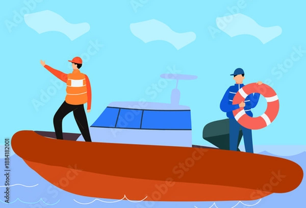 Obraz Coastguard Concept Illustration Vector Style