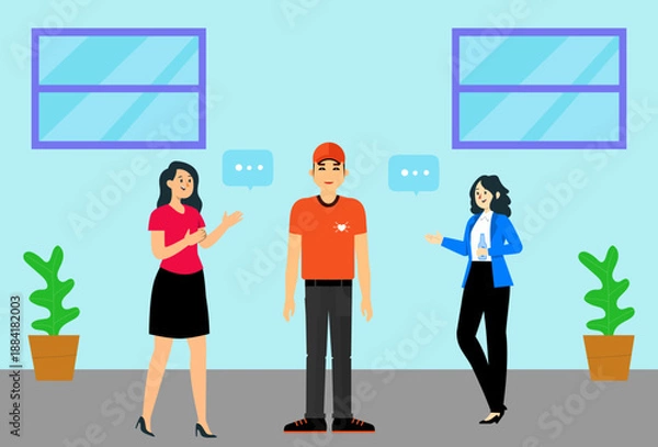 Obraz Community Response Team Concept Illustration Vector Style