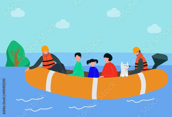 Obraz Disaster Relief Team Concept Illustration Vector Style