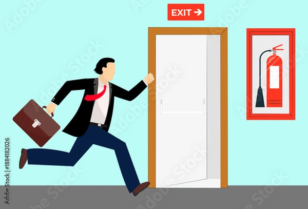 Obraz Emergency Exit Concept Illustration Vector Style
