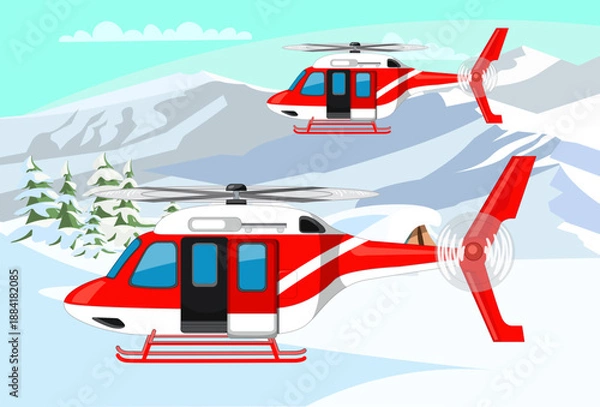 Obraz Helicopter Concept Illustration Vector Style