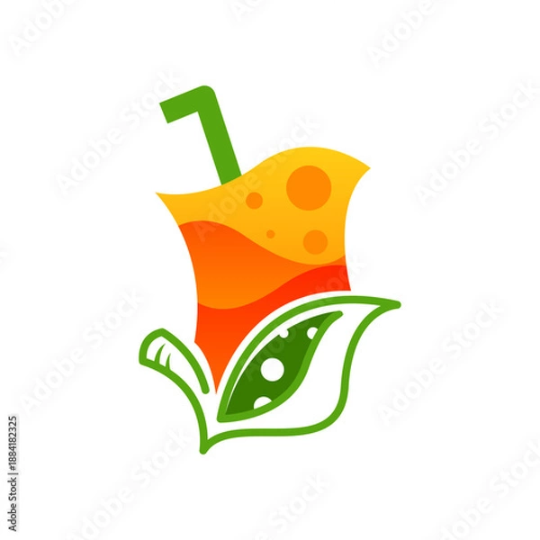 Obraz Fruit juice logo template on white background.